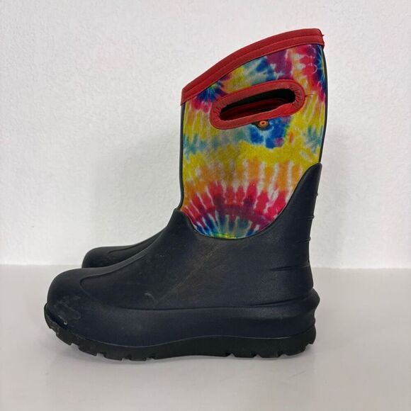BOGS Rainbow Tie Dye Insulated Pull On Winter Muck Snow Boots Youth Size 3 - Picture 1 of 13